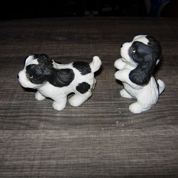Home Interior HOMCO Set of 2 Black White DOG Figurines - Picture 2 of 6